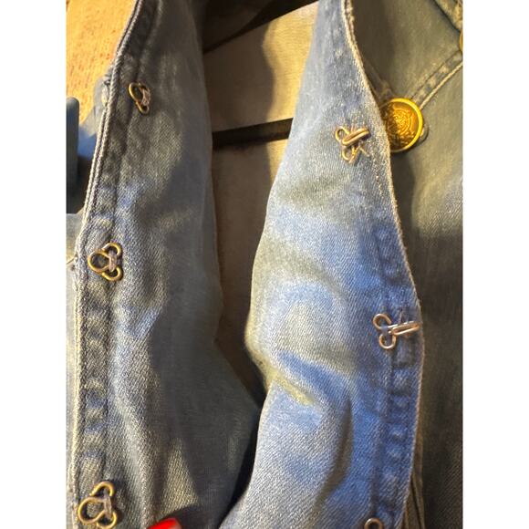 Free People Fitted Military Denim Jacket in Indigo Blue Small - Picture 10 of 10